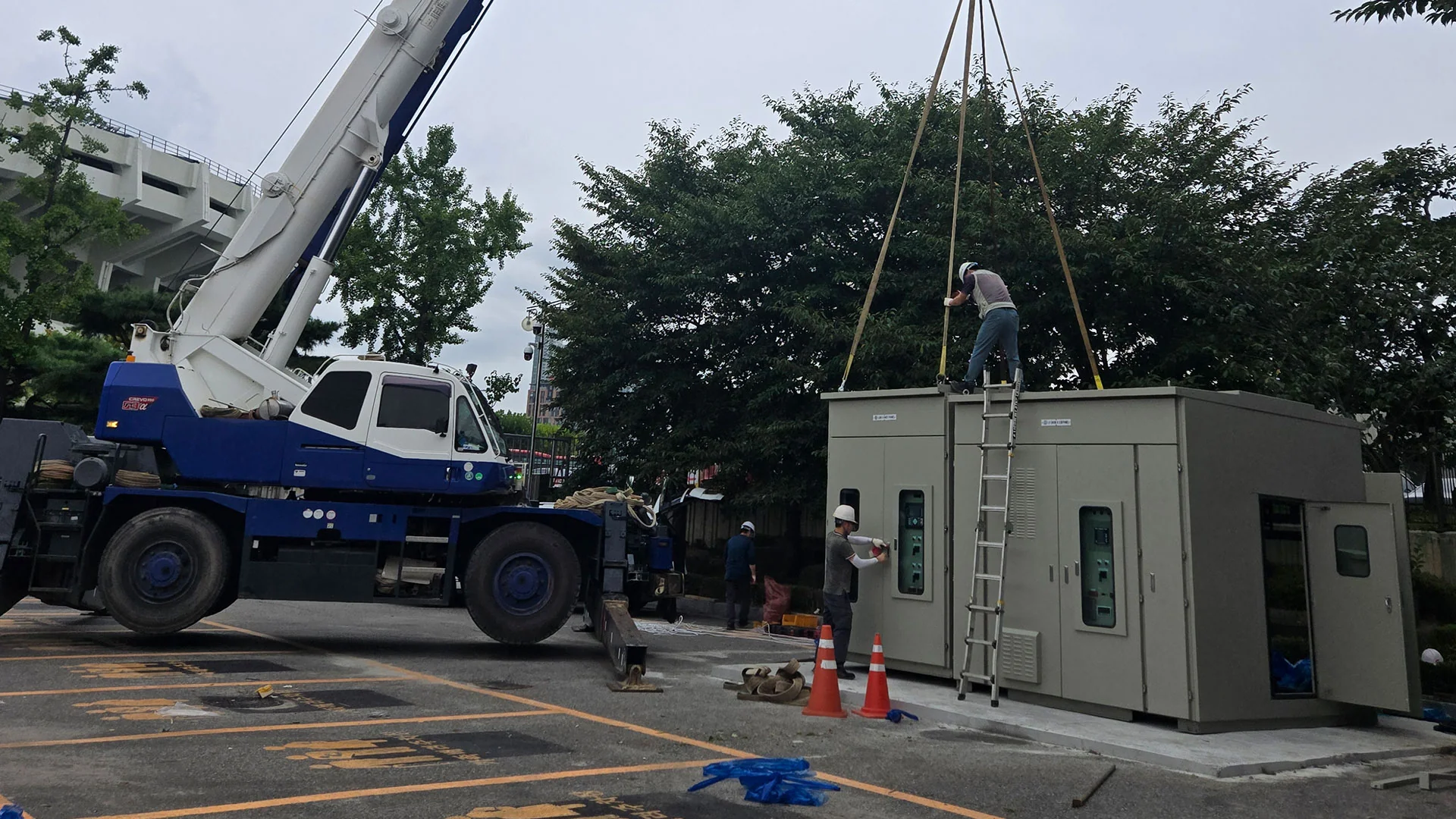 잠실종합운동장 야외주차장 2500kW 임시수변전 사진 4